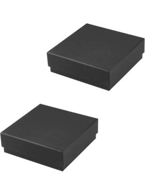 Teknotrust 50 Adet Siyah Tam Kapaklı Selefonlu ve Süngerli Takı Kutusu, 12X12X3 cm