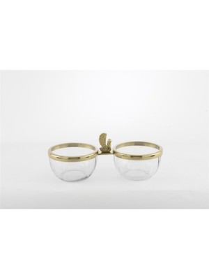 Mikasa Moor Gold Metalli 2 Bölmeli Cam Çerezlik 25X11X10CM
