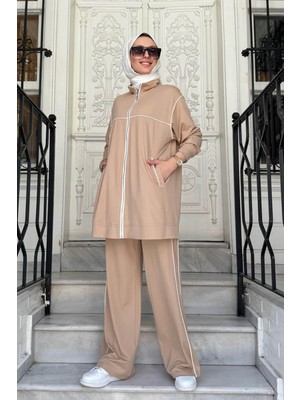 Nurcan Çetin Bambu Pantolonlu Takım 25423 Bej