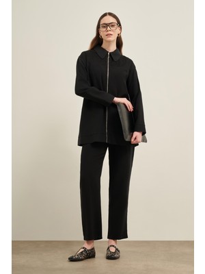 Garmi Kadın File Detay Takım Siyah