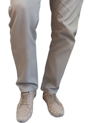 Oktay Kundura Kum-Bej Hakiki Deri Casual Sneaker Ortopedik Spor Ayakkabı Günlük Yumuşuk Taban Rahat Kalıp Ahtapot Model Hakiki Deri Nubuk