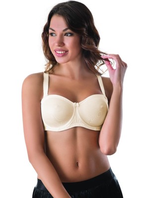  Ekru Mı Emay 159 C Balenli Straplez Toparlayıcı Sütyen