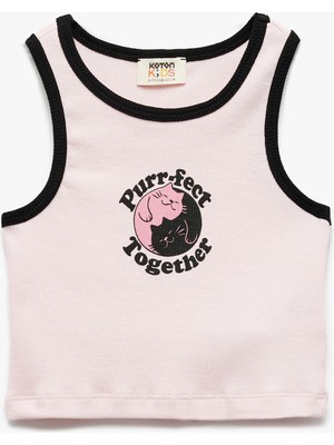 Koton Bisiklet Yaka Kolsuz Baskılı Pamuklu Atlet