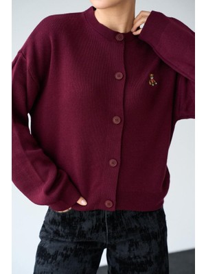 Tex Nova Ayıcıklı Hırka - Bordo