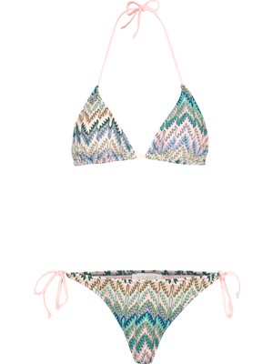 Aquella Kadın Triko Üçgen Bikini Renkli Desenli Yaz Tatili için Şık Seçim
