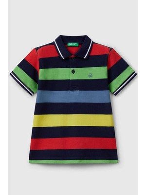 United Colors Of Benetton Erkek Çocuk Çizgili Polo T Shirt Mix 39QAG300V