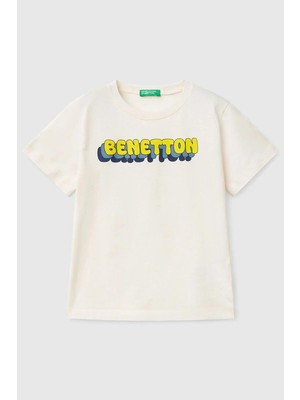 United Colors Of Benetton Erkek Çocuk T Shirt Kısa Kol Günlük Beyaz Pamuk