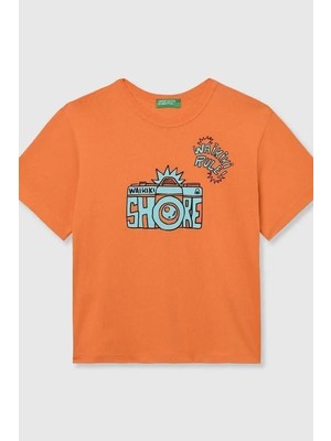 United Colors Of Benetton Erkek Çocuk Tshirt Turuncu 3JERG10JQ