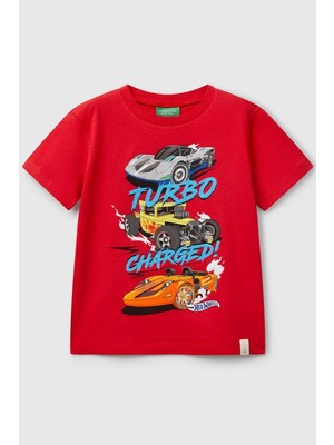 United Colors Of Benetton Erkek Çocuk Hot Wheels T Shirt Kırmızı 3I1XG10I3