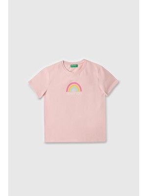 United Colors Of Benetton Kız Çocuk T Shirt A.pembe BNT-G21814