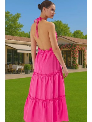 Maxi Boy Pamuklu Çizgili Skater Plaj Elbisesi Yazlık Nefes Alabilir Kaliteli Işçilik Özenle Seçilmiş