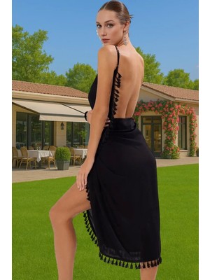 Şık Tek Omuzlu Maxi Plaj Elbisesi Viskoz Kumaş Rahat Kalıp Kaliteli Işçilik Rahat Kullanım