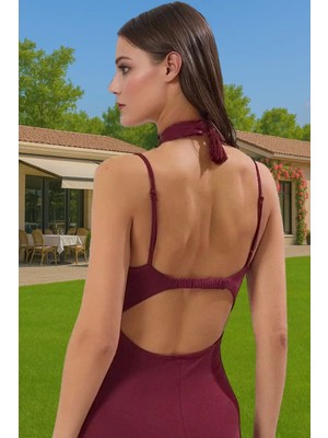 Şık Maxi Plaj Elbisesi Cut Out Detaylı Viskoz Kumaş Seçkin Malzeme Premium Kalite Rahat Kullanım