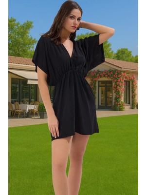 Shally Dokuma Viskoz Mini Elbise Çiçek Desenli Yazlık Plaj Günlük Kullanım Için Modern Stil