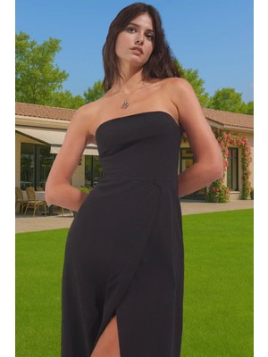 Çini Desenli Pamuklu Maxi Straplez Yazlık Plaj Elbisesi Özenle Seçilmiş Rahat ve Şık Premium Kalite