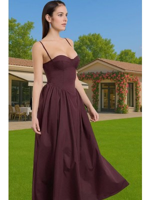 Kadın Kolsuz A Kesim Poplin Elbise Günlük ve Özel Günler Için Uzun Ömürlü Seçkin Malzeme