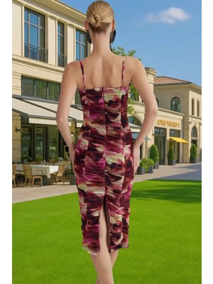 Bodycon Midi Abiye Elbise Polyester Elastan Kumaş Seçkin Malzeme Mükemmel Uyum Trend Tasarım