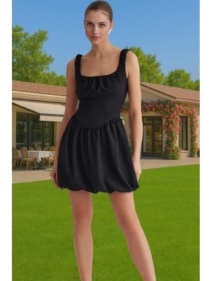 Şık A Kesim Mini Abiye Elbise Polyester Elastan Yazlık Şık Görünüm Profesyonel Görünüm