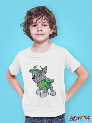 Bumeta Rocky ile Geri Dönüşüm Görevi Paw Patrol Çocuk Tişört T-Shirt