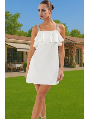 Kısa Saten Abiye Elbise Kare Yaka A Kesim Askılı Yazlık Mezuniyet Kaliteli Işçilik Özenle Seçilmiş