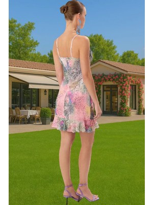 Astarlı Volanlı Mini Tül Abiye Elbise Özenle Seçilmiş Özel Tasarım Mükemmel Uyum Trend Tasarım