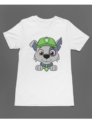 Bumeta Yeşil Şapkalı Kurtarıcı Rocky Paw Patrol Unisex Tişört T-Shirt