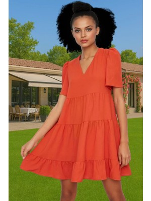 Kadın Şifon Mini Elbise Hafif Yazlık Polyester Günlük Casual Şık Görünüm Kaliteli Işçilik