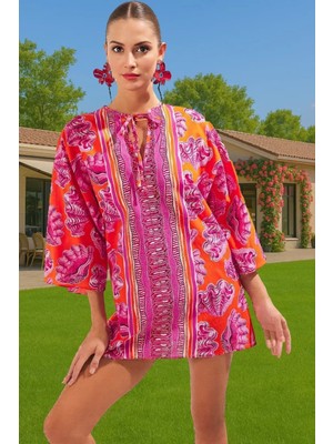 Dokuma Pamuklu Maxi Elbise Su Altı Hayvan Desenli Yazlık Yüksek Kalite Yüksek Kalite Özenle Seçilmiş