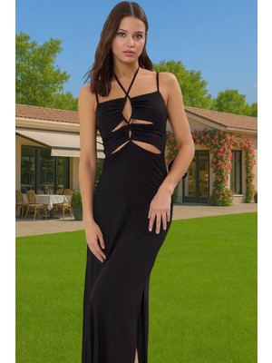Yazlık Maxi Elbise Bodycon Cut Out Tek Kol Viskoz Modern Stil Trend Tasarım Kaliteli Işçilik