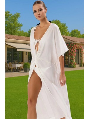 Büzgü Detaylı Rahat Yazlık Maxi Elbise Viskoz Dokuma Plaj Rahat ve Şık Seçkin Malzeme Yüksek Kalite