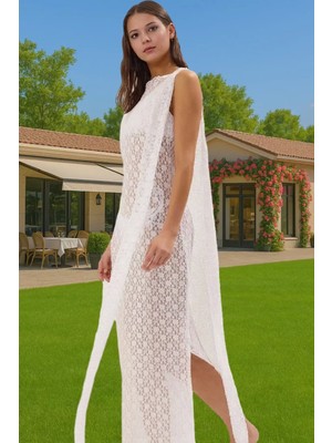 Yazlık Maxi Dantel Elbise Örme Bodycon Kalıp Şık Plaj Giysisi Yüksek Kalite Özenle Seçilmiş