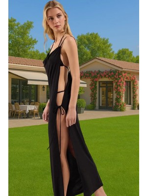 Şık Kadın Maxi Elbise Örme Kumaş Bodycon Plaj Elbisesi Yaz Özenle Seçilmiş Dayanıklı Malzeme