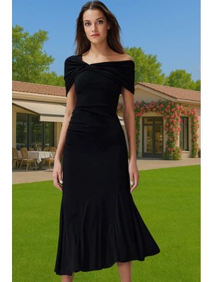 Feminen Midi Boy Polyester Örme Elbise Zarifane Tasarım Günlük Kullanım Için Rahat Kullanım