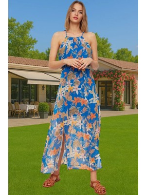 Midi Boy A Kesim Şifon Elbise Puantiyeli Polyester Yazlık Rahat Kullanım Profesyonel Görünüm