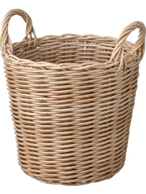 Plastik Saksı, Açık Gri-Kahverengi, 24 cm, Dış Mekan İçin Uygundur