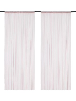 Tül Perde/2 Kanat, Pembe, 145x300 cm, Şeffaf Kumaş, Polyester