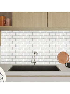 Tink Pvc Karo Tuğla Desen Beyaz 30 x 30 cm