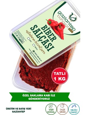 Gaziantep Baharat Tatlı Biber Ev Yapımı Antep Salçası 1 kg – Doğal, Taze ve Lezzetli