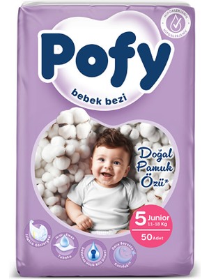Pofy Junior 5 Numara Bebek Bezi 11-18 kg 50 Adet