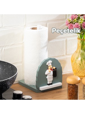 Porsima 2068 Ahşap Dekoratif Kağıt Havluluk Masa Üstü Havlu Kağıtlık Peçetelik 25X14X12CM