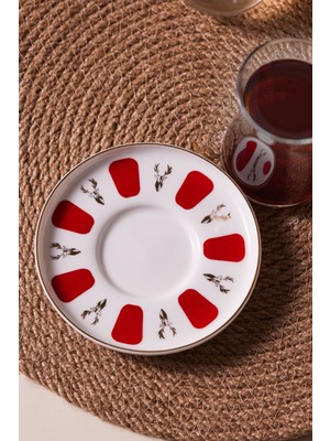 Karaca Bergamot Porselen Tekli Çay Tabağı 12 cm Beyaz Renkli Şık Desenli 1 Adet