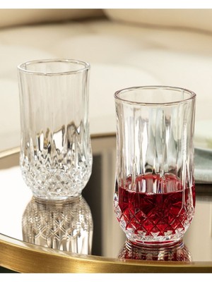 Madame Coco Audrey Serisi 4 Parça Cam Desenli Uzun Likör Bardağı Seti