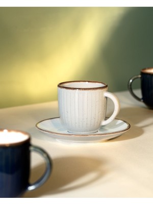 Madame Coco Hiver 6 Kişilik Kahve Fincan Seti - Gri