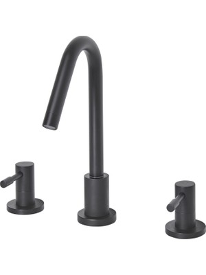 Kalambo Altın Lavabo Bataryası, 3 Delikli Kuğu Boyun Tasarımı, Parlak Pirinç