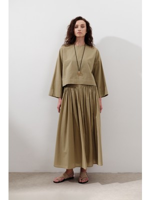 Bağlama Detaylı Geniş Etek Toprak