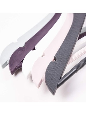 Ahşap Görünümlü Elbise Kıyafet Askılık 3lü Beyaz