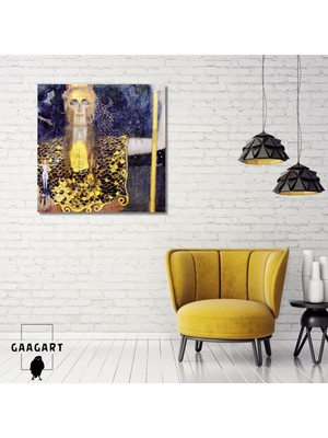 Kare Kanvas Tablo Ünlü Eserler Gustav Klimt Pallas Athene 1898