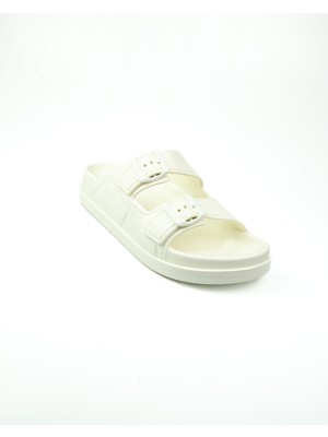 Babalı 502 Feelup Ekru Eva Çift Toka Kadın Terlik