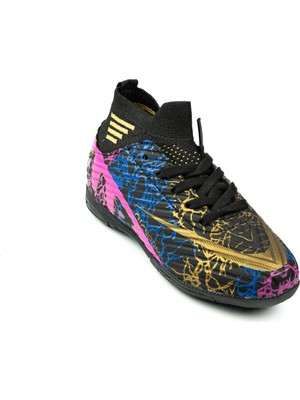 Babalı 565 Laliga Siyah Çocuk Çoraplı Halı Saha Ayakkabısı