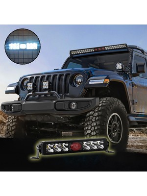 30 cm Off Road LED Bar Kırmızı Pozisyon Lambalı Tampon Tepe Panjur Içi Kaput Çalışma - Premıum Ürün